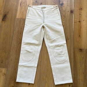 School of Thought Double Knee Canvas Pants in Cream